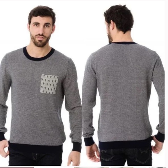 Scotch & Soda Other - Scotch & Soda Men's Striped Sweater Blue and White Wool Blend